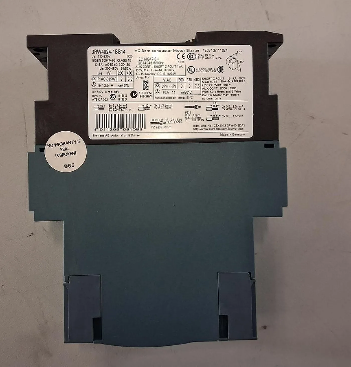 Siemens SIRIUS 3RW4024-1BB14 Halbleiter-Motorstarter (Softstarter) für Motoren bis 5,5 kW - 4