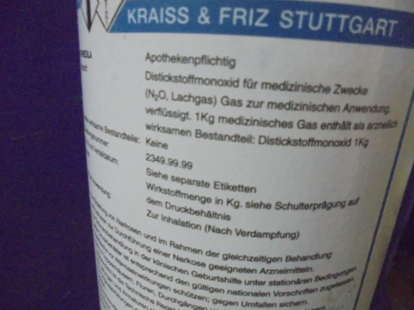 Distickstoffmonoxid Bottle (Gebraucht, gut) - 5
