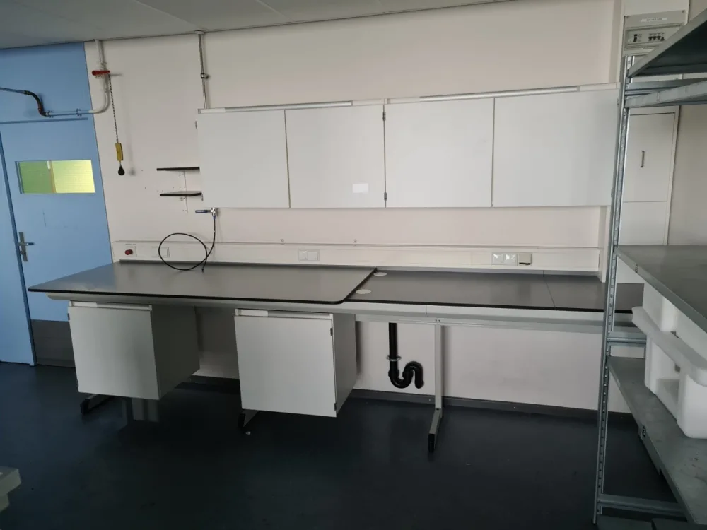 1996 - Used S+B Laboratory wall table (364 cm)