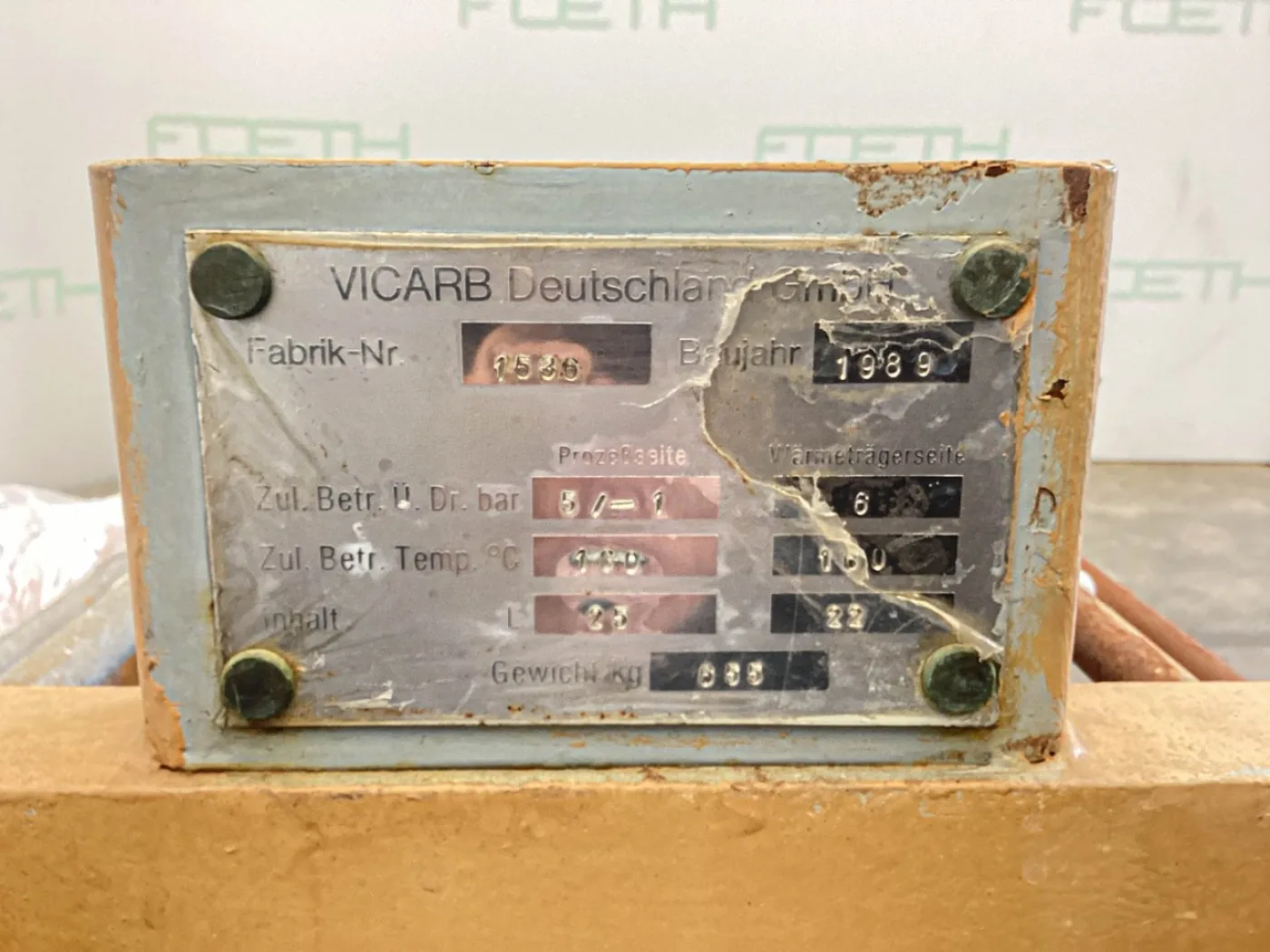 Vicarb Deutschland GmbH "Block Graphite" 16,2 m2 - Shell and tube heat exchanger - 3