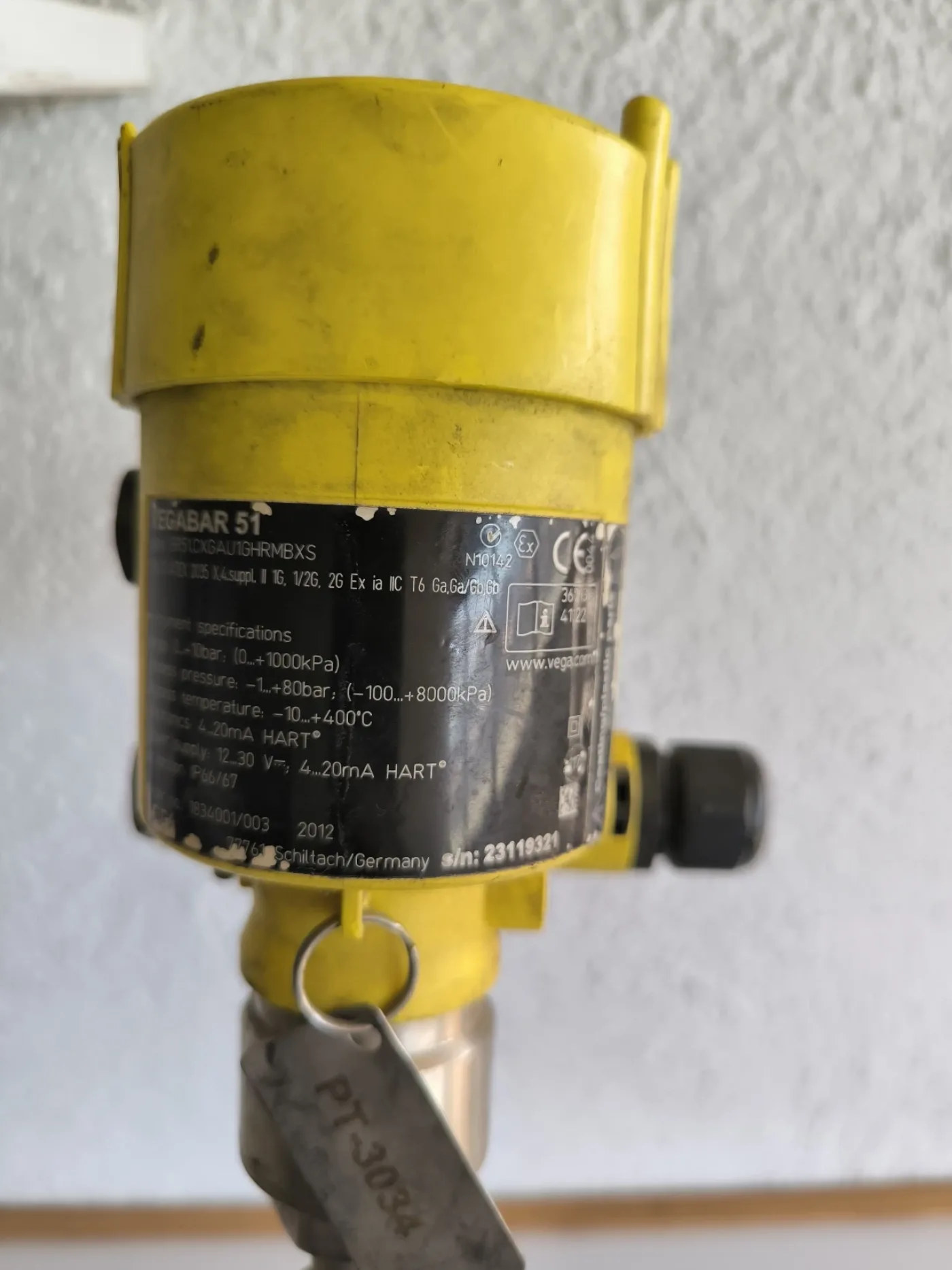 PRESSURE TRANSMITTER VEGA VEGABAR 51 ATEX - 5