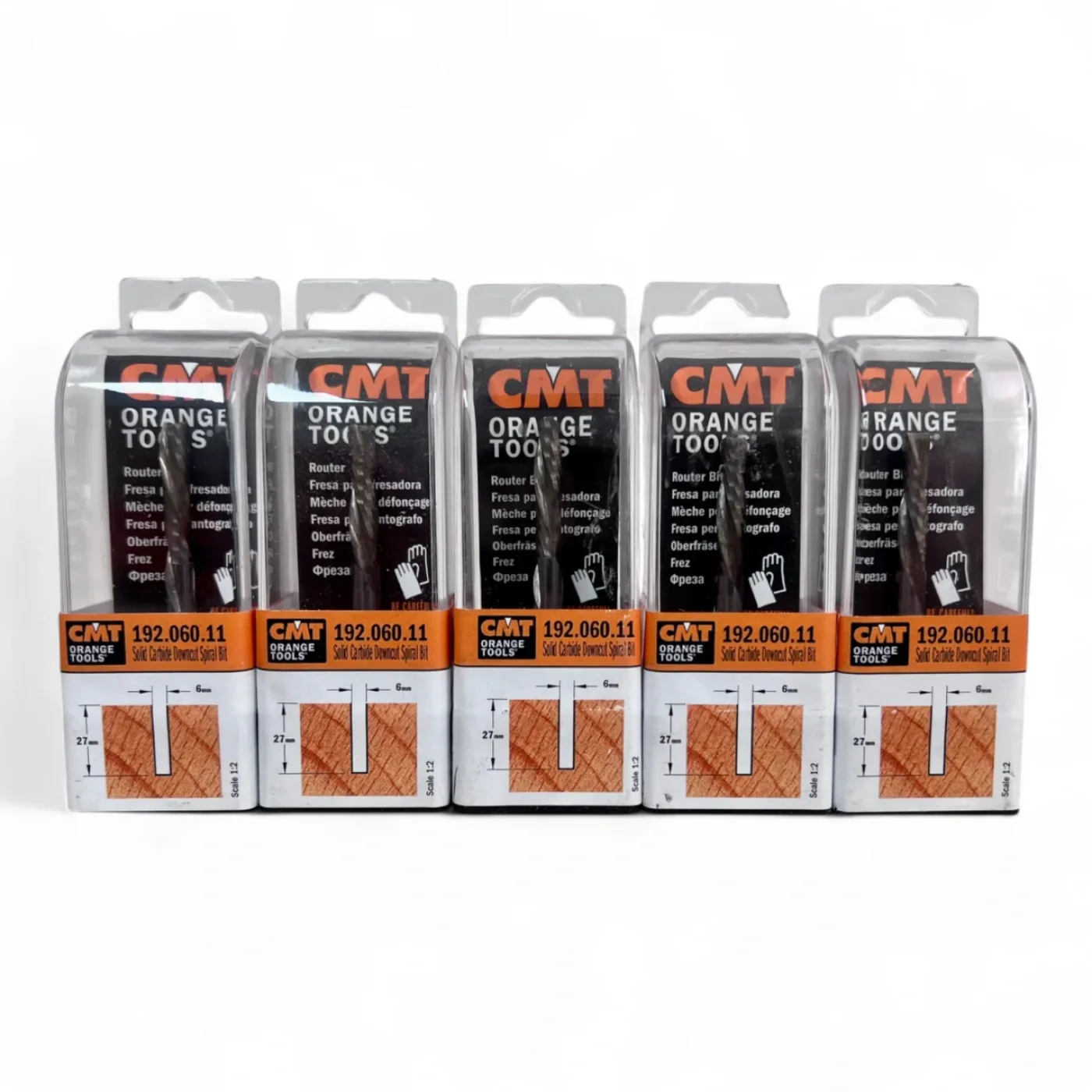 CMT Orange Tools HM Spiralfräser D=6x27/70x6 Z2 5 Stück Konvolut Art.-Nr. 192.060.11 - 2