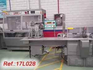 ÍNEA DE BLISTER Y ESTUCHADO CON BLISTER “MARCHESINI” MB-420 PARA FORMADO – LLENADO – SELLADO Y CORTADO DE BLISTERS DE PVC - ALU Y DE ALU - ALU CON CÁMARA DE VISIÓN DE PRESENCIA DE PRODUCTO, TRANSFER A ESTUCHADORA Y ESTUCHADORA “MARCHESINI” BA-100