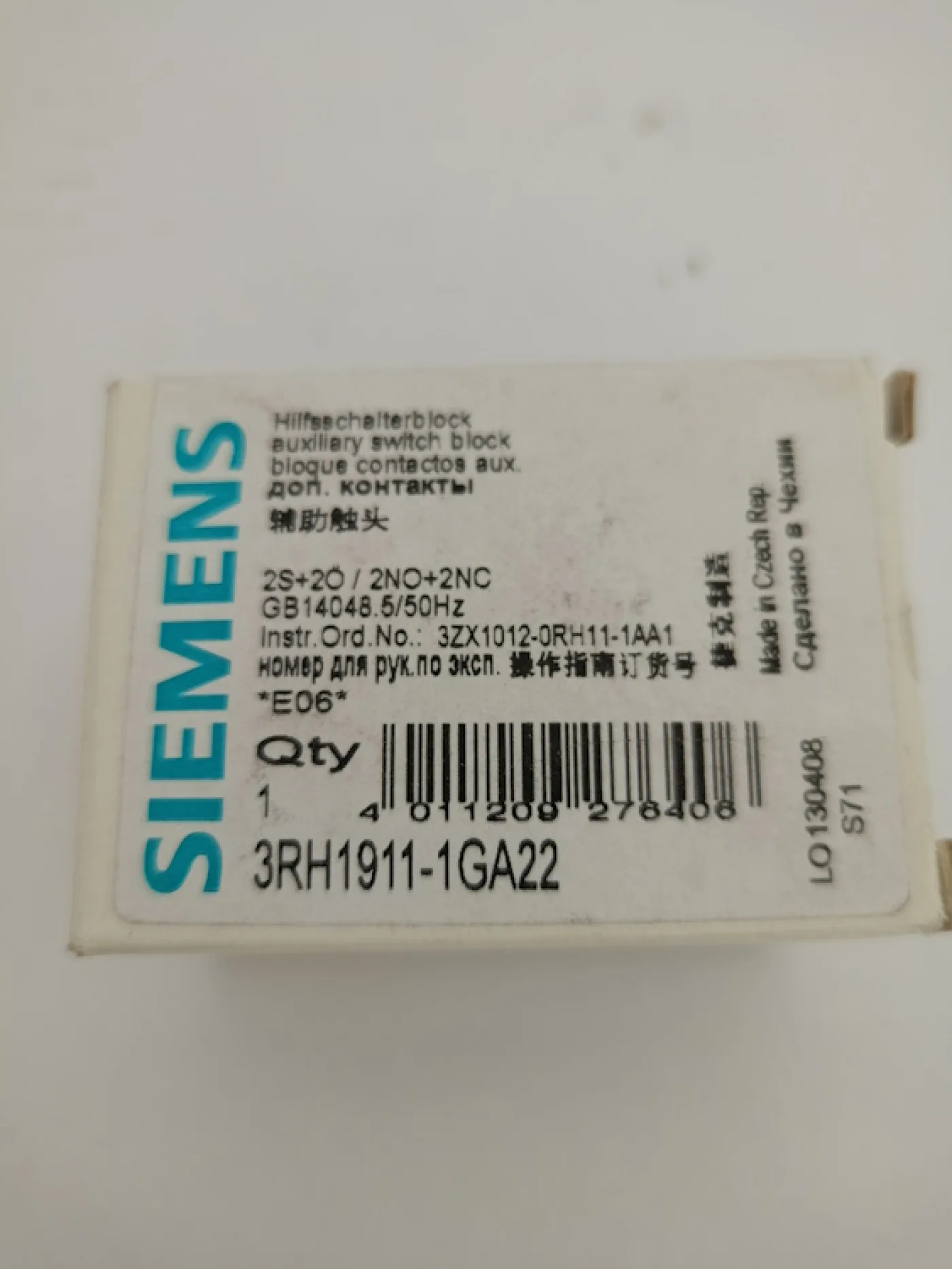 Siemens Hilfsschalterblock 3RH1911-1GA22 3 Stck. - 3
