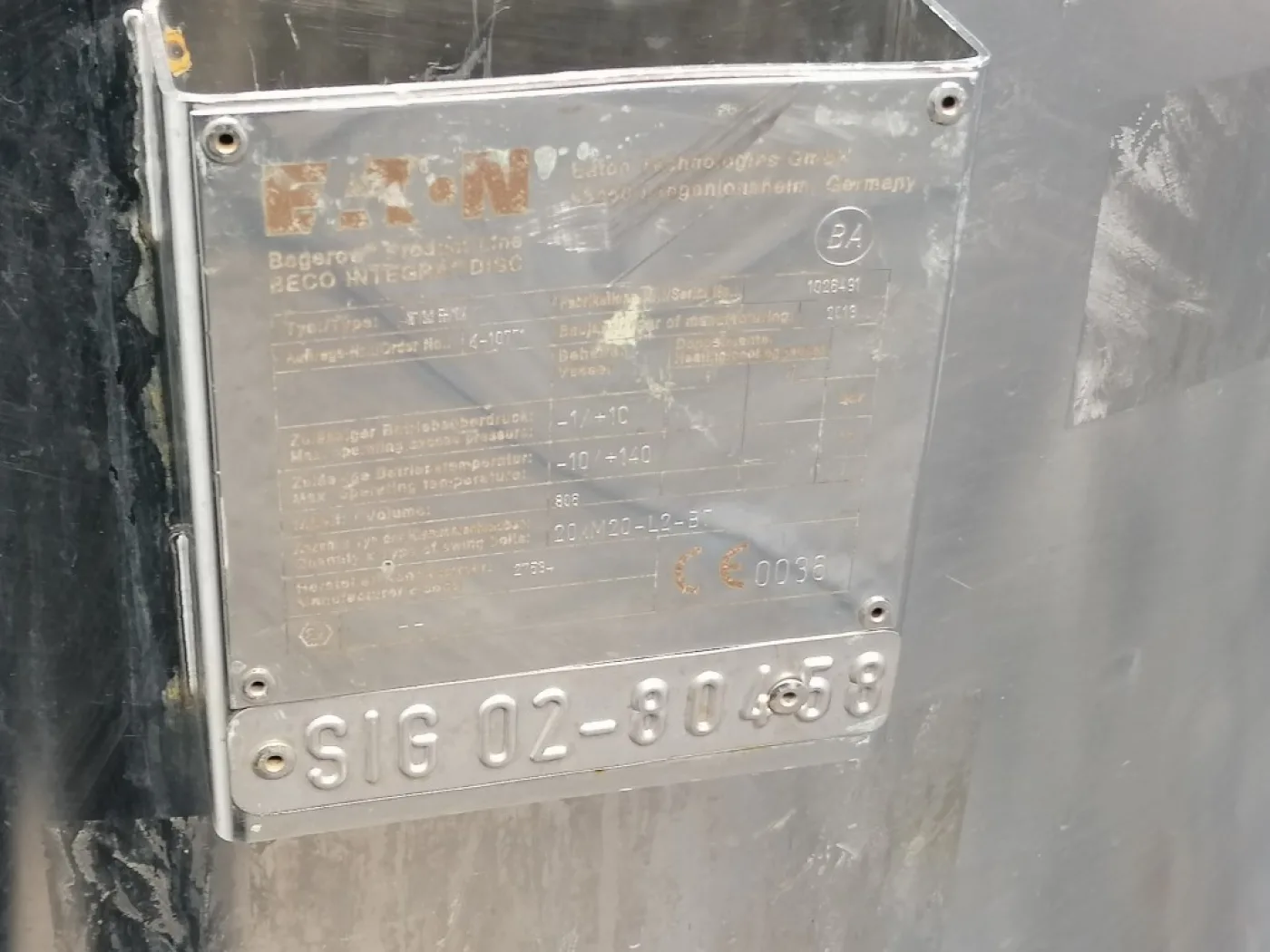 Eaton Beco Integra Disc 16" - Horizontal plate filter - 6