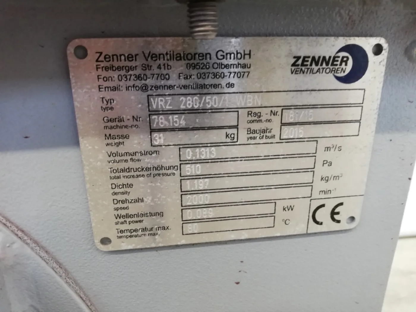 Zenner Ventilatoren GmbH VRZ 280/50/1 WBN - Blower - 2