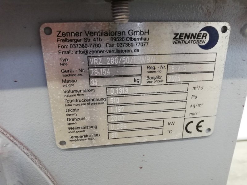 Zenner Ventilatoren GmbH VRZ 280/50/1 WBN - Blower