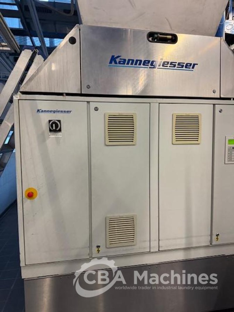2008 CBW Tunnel System Kannegiesser 8x36kg with Centrifuge PowerSpin PS 40 Turbo 40kg, Shuttle lift LSC 36.19.10.L, 3x Dryers D 40kg-GAS