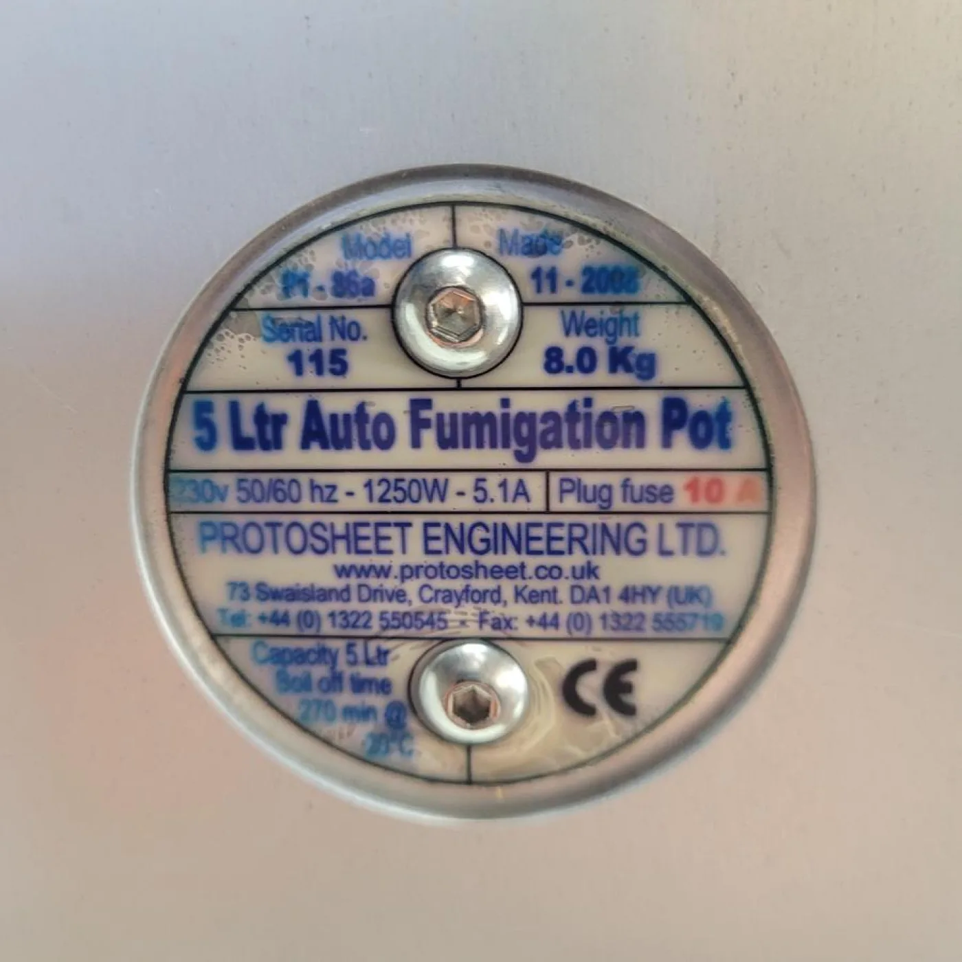 Protosheet Eng 5L Auto Fumigation pot - 4