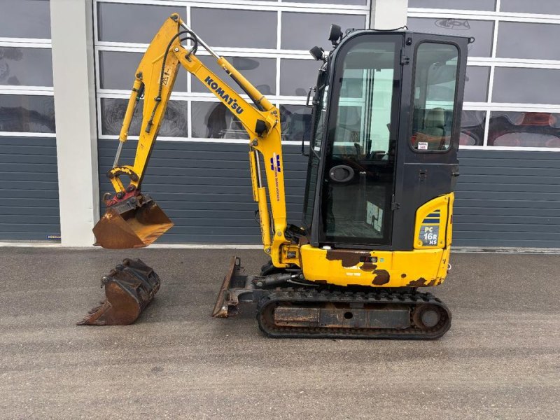 Komatsu PC16R BJ 2018 1770kg Minibagger mit 3 Löffel Bagger N345