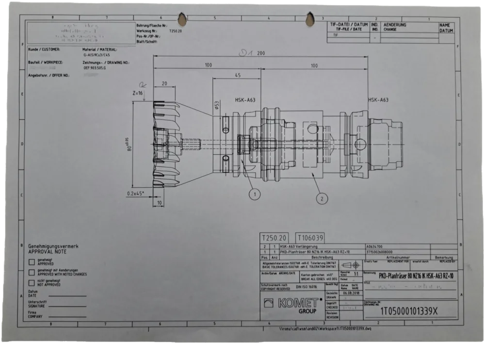 Mapal WWS PKD-Planfräser 80 NZ16 IK HSK-A63 RZ