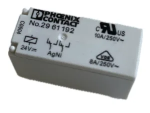 KT-2961192 Phoenix Contact General Purpose Relay, REL-MR Series, Power, Non Latching, DPDT, 24 VDC, 8 A