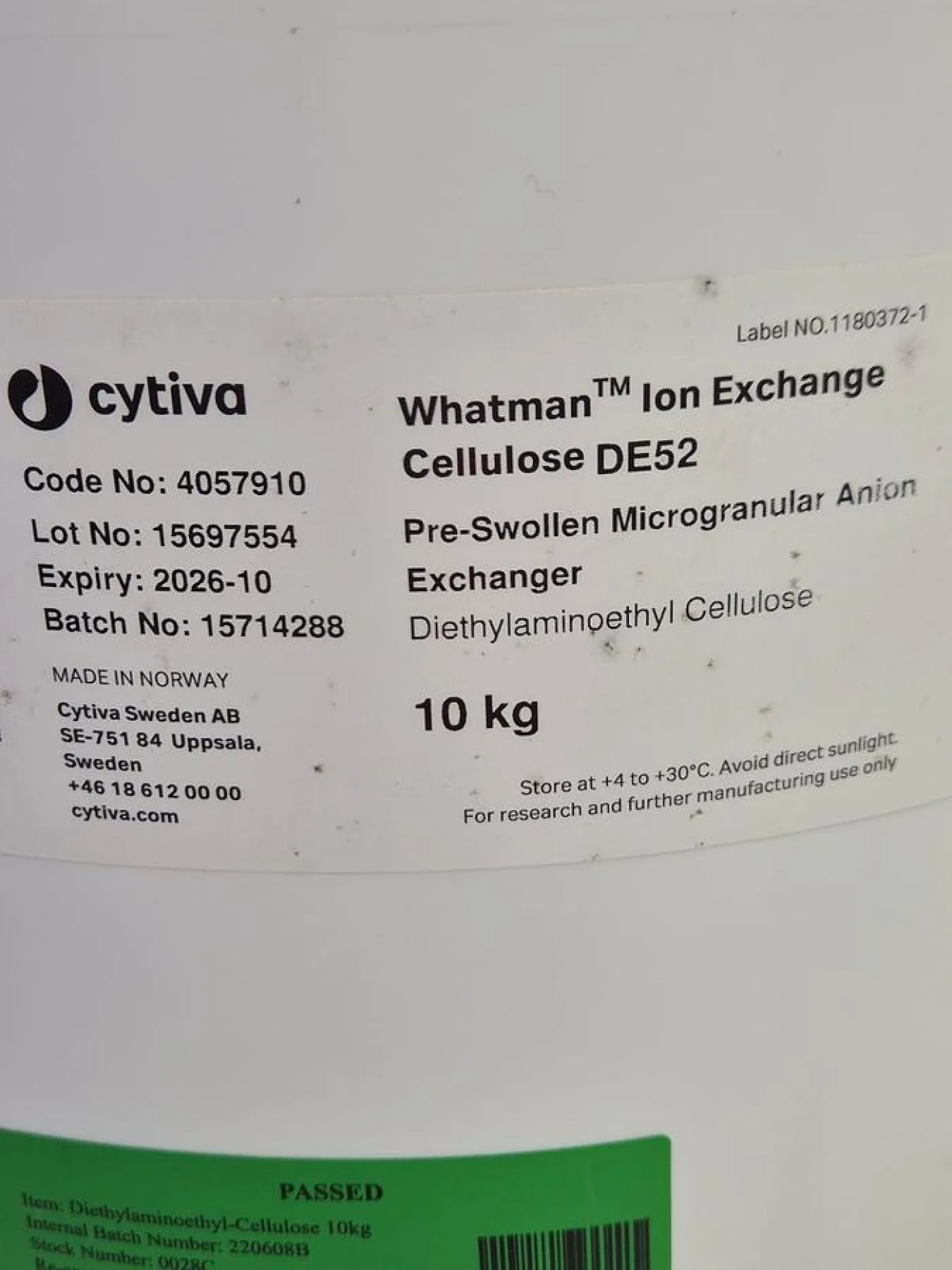 Cytiva DE52 10 kg Whatman Ion Exchange Diethylaminoethyl Cellulose - 3