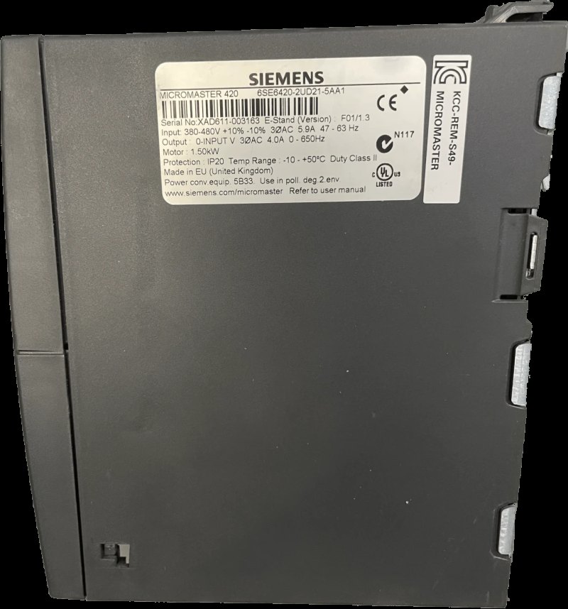 Siemens MICROMASTER 420 ohne Filter 3AC380-480V+10/-10% 47-63Hz