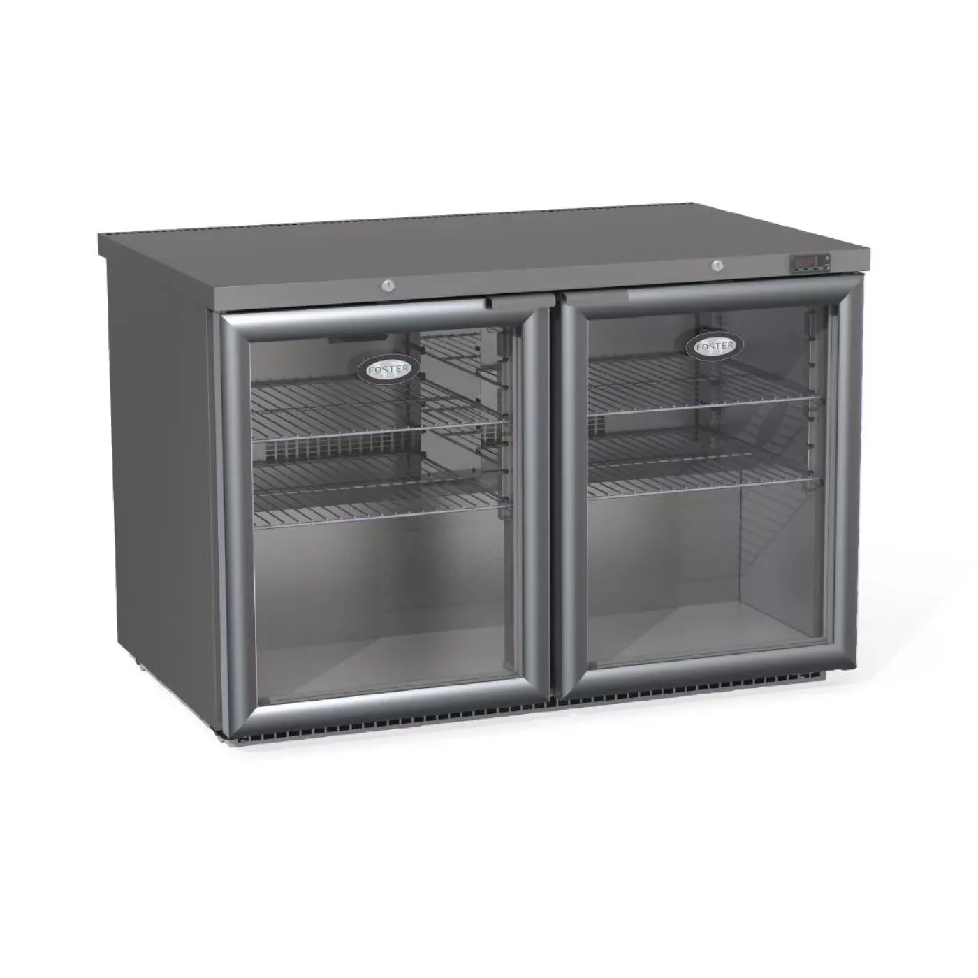 Foster 2 Glass Door 360Ltr Under Counter Fridge with Light HR360G-13/251 - islandcatering - 1
