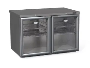 Foster 2 Glass Door 360Ltr Under Counter Fridge with Light HR360G-13/251 - islandcatering