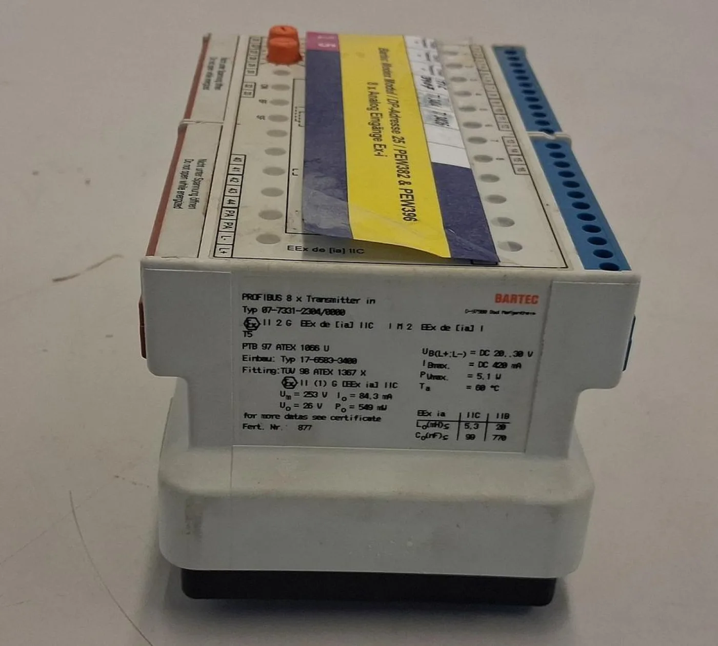 Bartec PROFIBUS DP-Modul / Ex-Transmitter mit der DP-Adresse 25 - 8