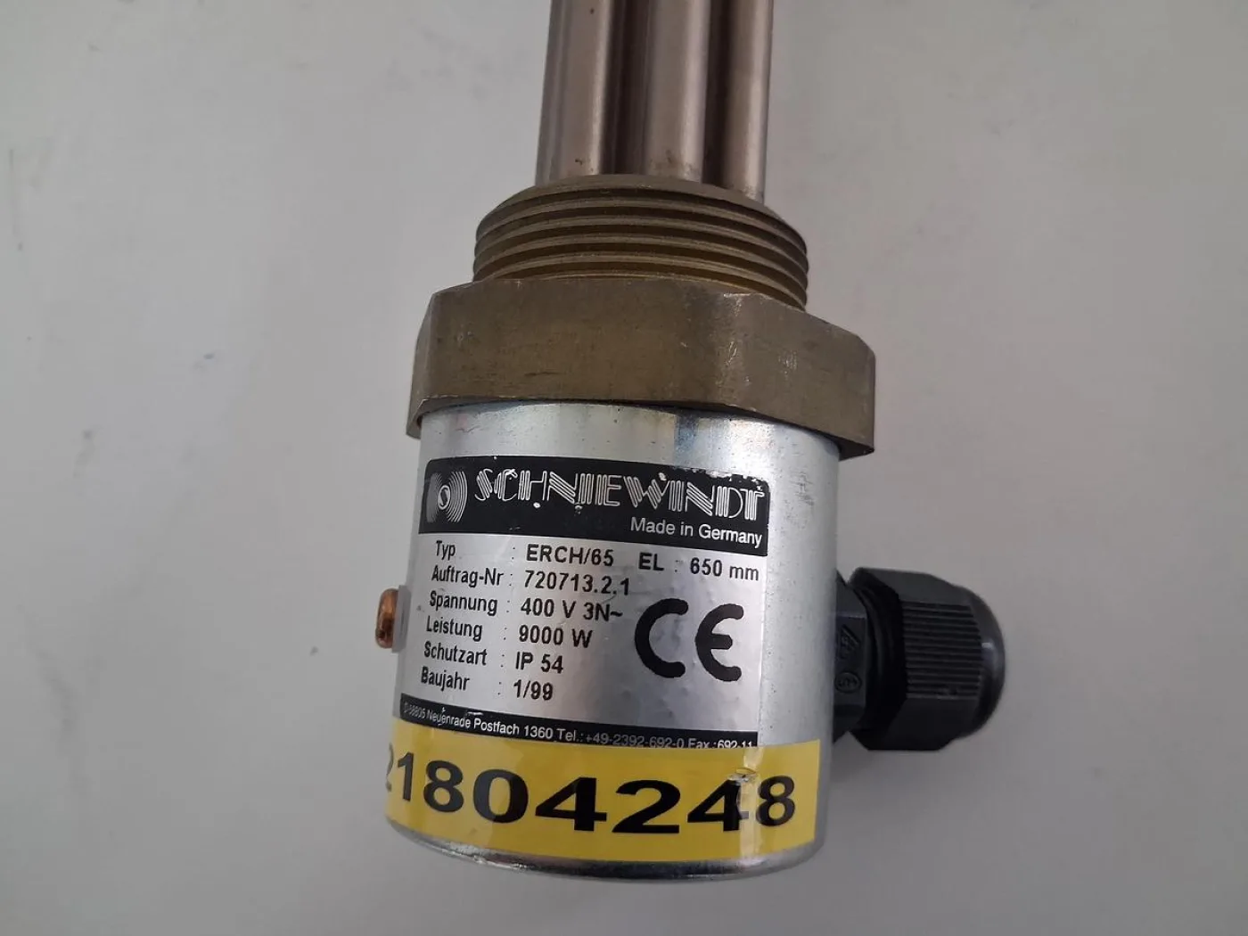 Schiewindt ERCH65 Heizpatrone 400 V 900 W 650 mm - 4