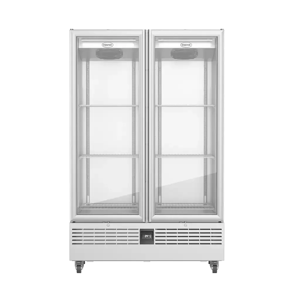 Foster FSL800G/11-318 Slimline Double Glass Door Refrigerated Upright Display Cabinet 800 Litres - islandcatering