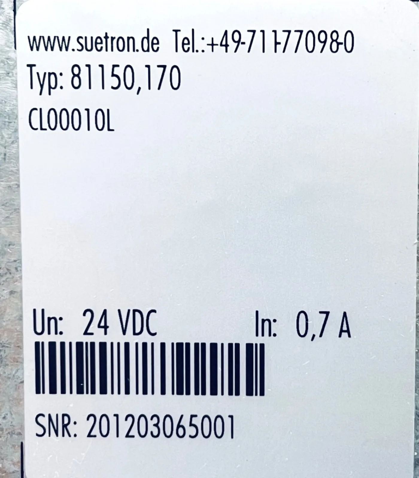 Sütron Touch-panel 81150.170 CL00010L - 3