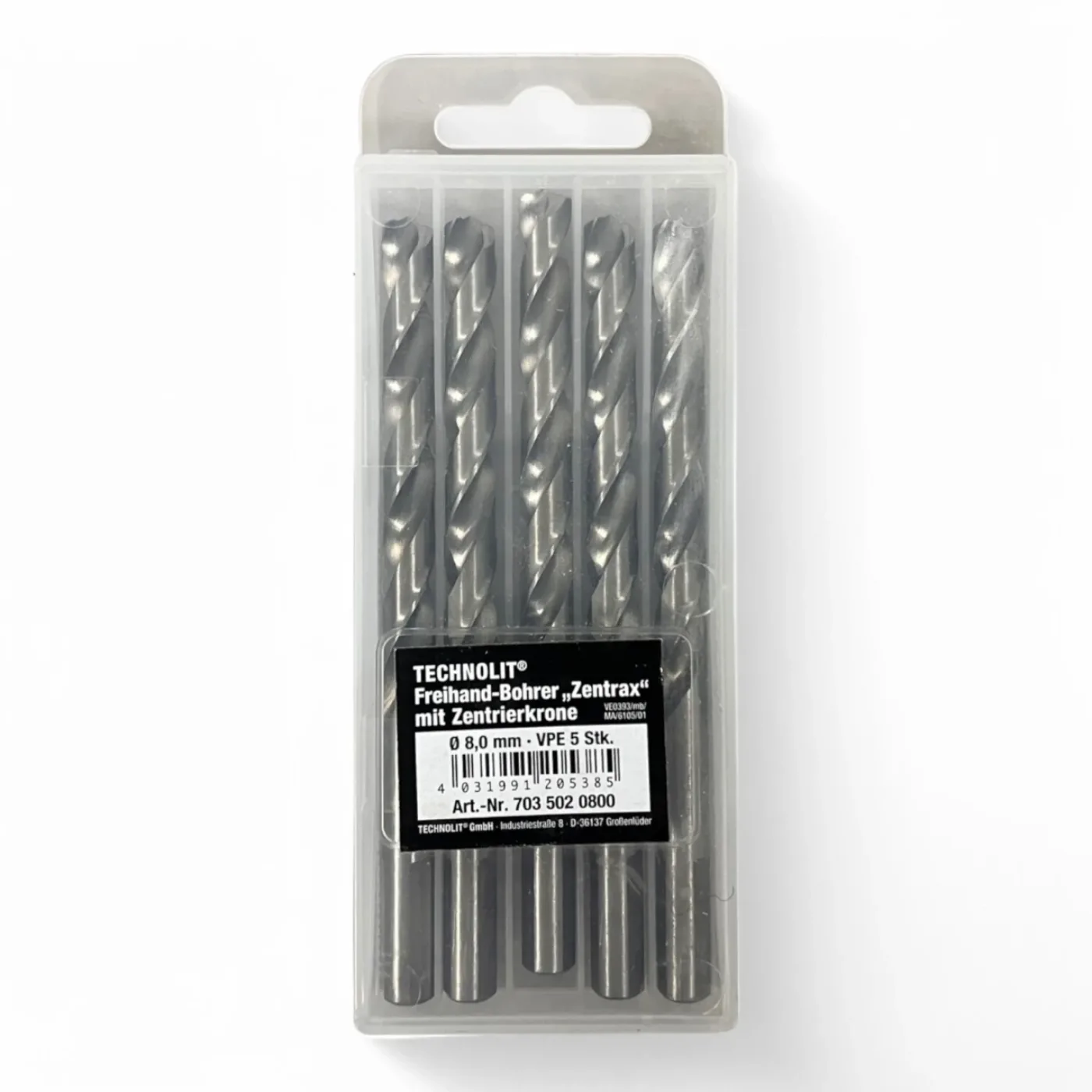 TECHNOLIT® Freihand-Bohrer 8 mm „Zentrax" mit Zentrierkrone Art.-Nr. 703 502 0800 - 2
