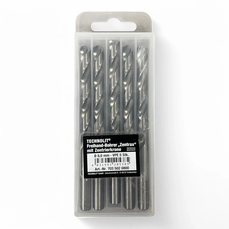 TECHNOLIT® Freihand-Bohrer 8 mm „Zentrax" mit Zentrierkrone Art.-Nr. 703 502 0800