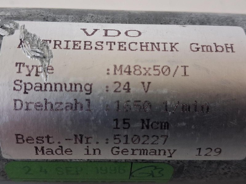 Dunkermotoren M48x50/I DC-Getriebemotor 24 V mit VDO Getriebetechnik