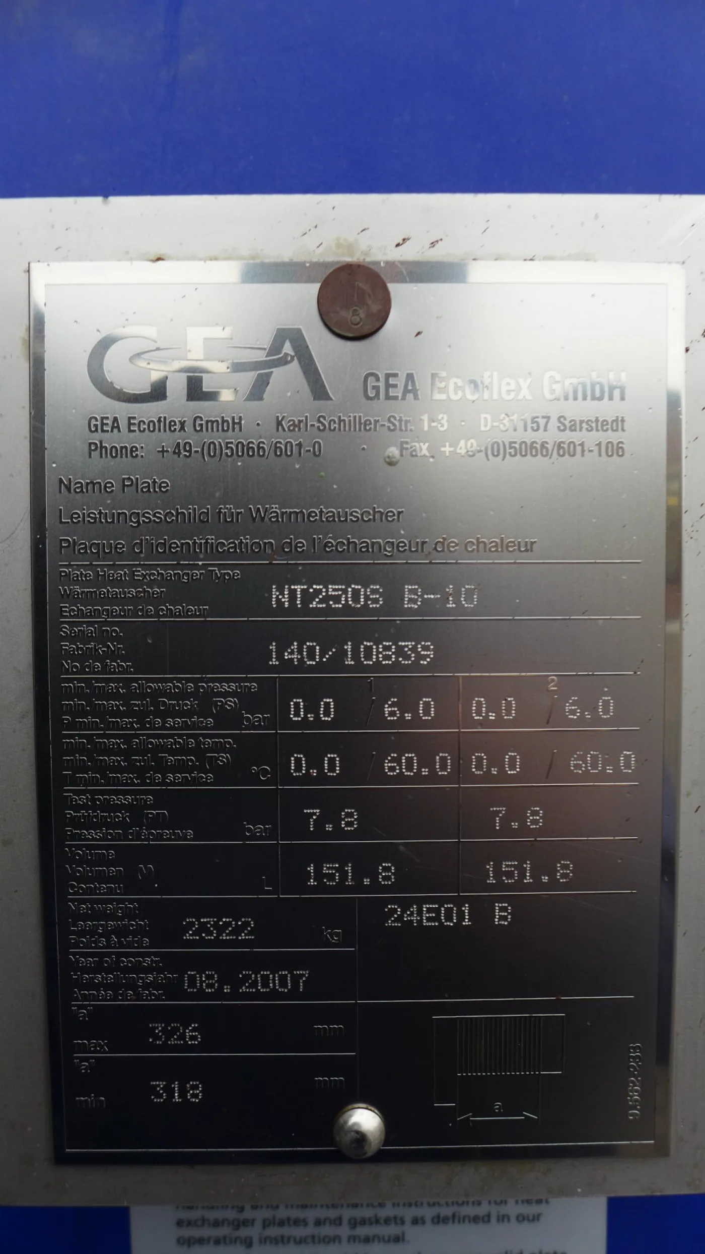 GEA Ecoflex NT250S - Plate heat exchanger - 1