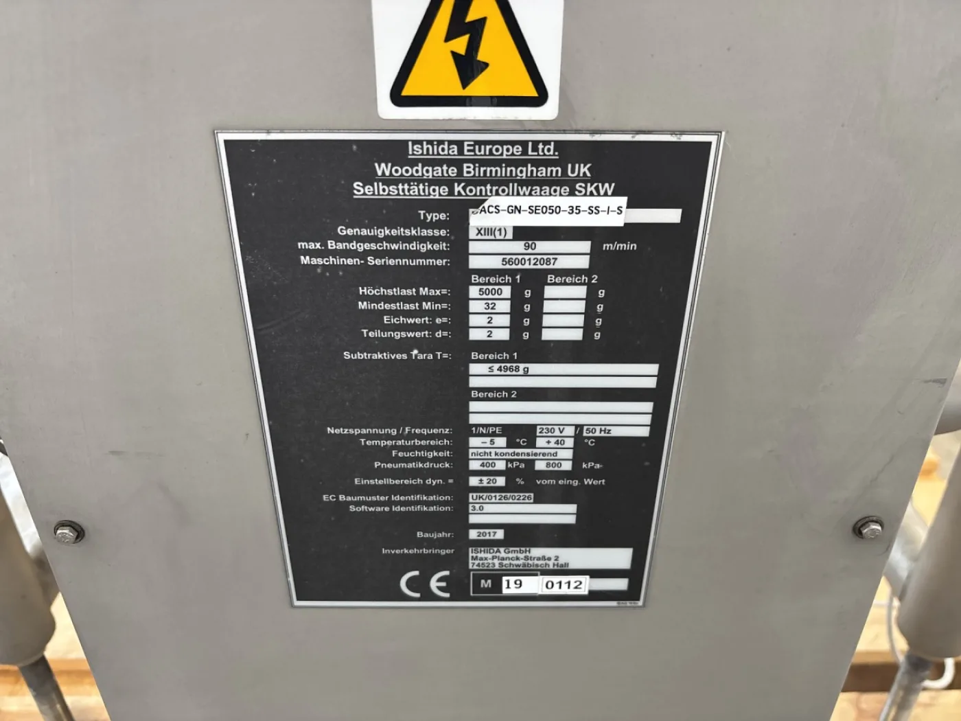 Ishida Co. Ltd. DACS-GN-SE050 checkweigher - Miscellaneous transport - 7