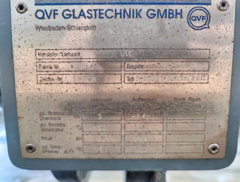 QVF Glasstechnik S-ROB71/300/SH/3SIC - 7,1 m² - Shell and tube heat exchanger