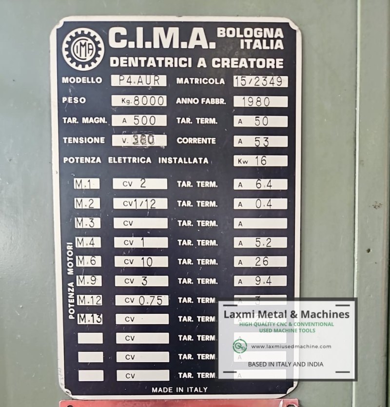 DENTATURA DI INGRANAGGI, CIMA - P4AUR - Laxmi Metal & Machines, Rohtak