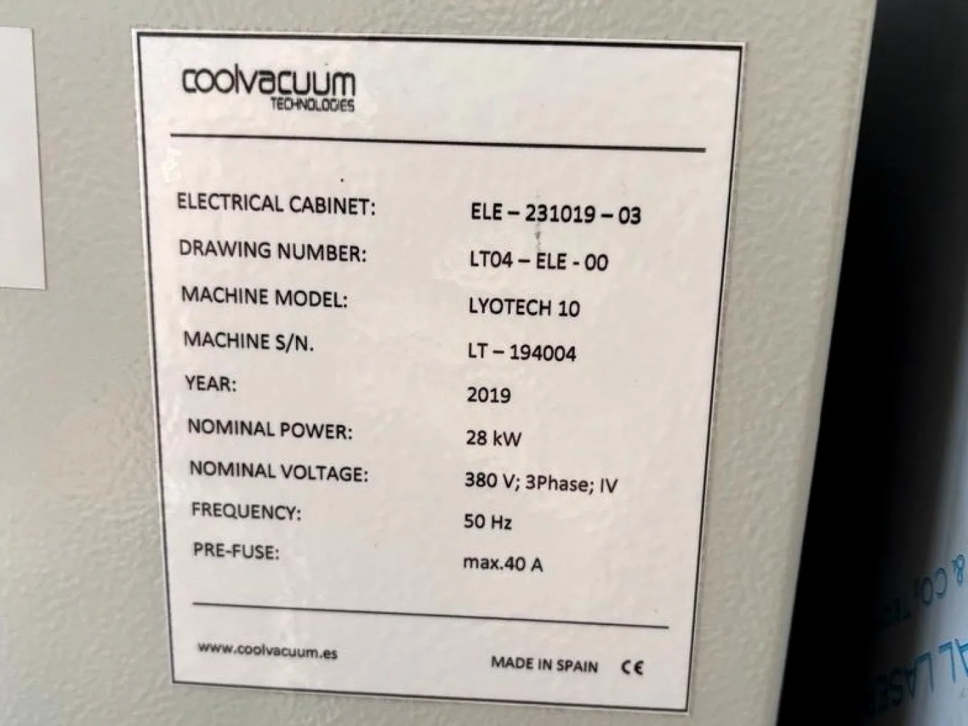 Coolvacuum Technologies Spain Lyotech 10 — Lyophilizer - Freeze dryer - 3