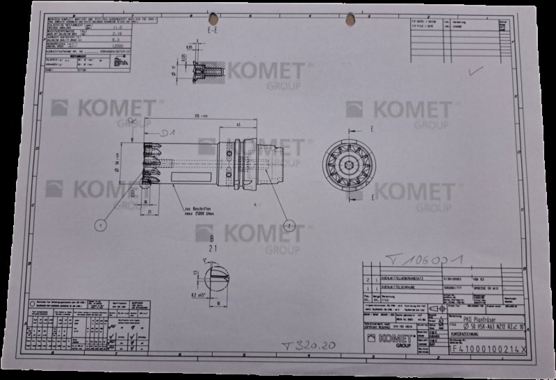 Komet PKD Planfräser Ø50 HSK-A63 NZ12 RZ