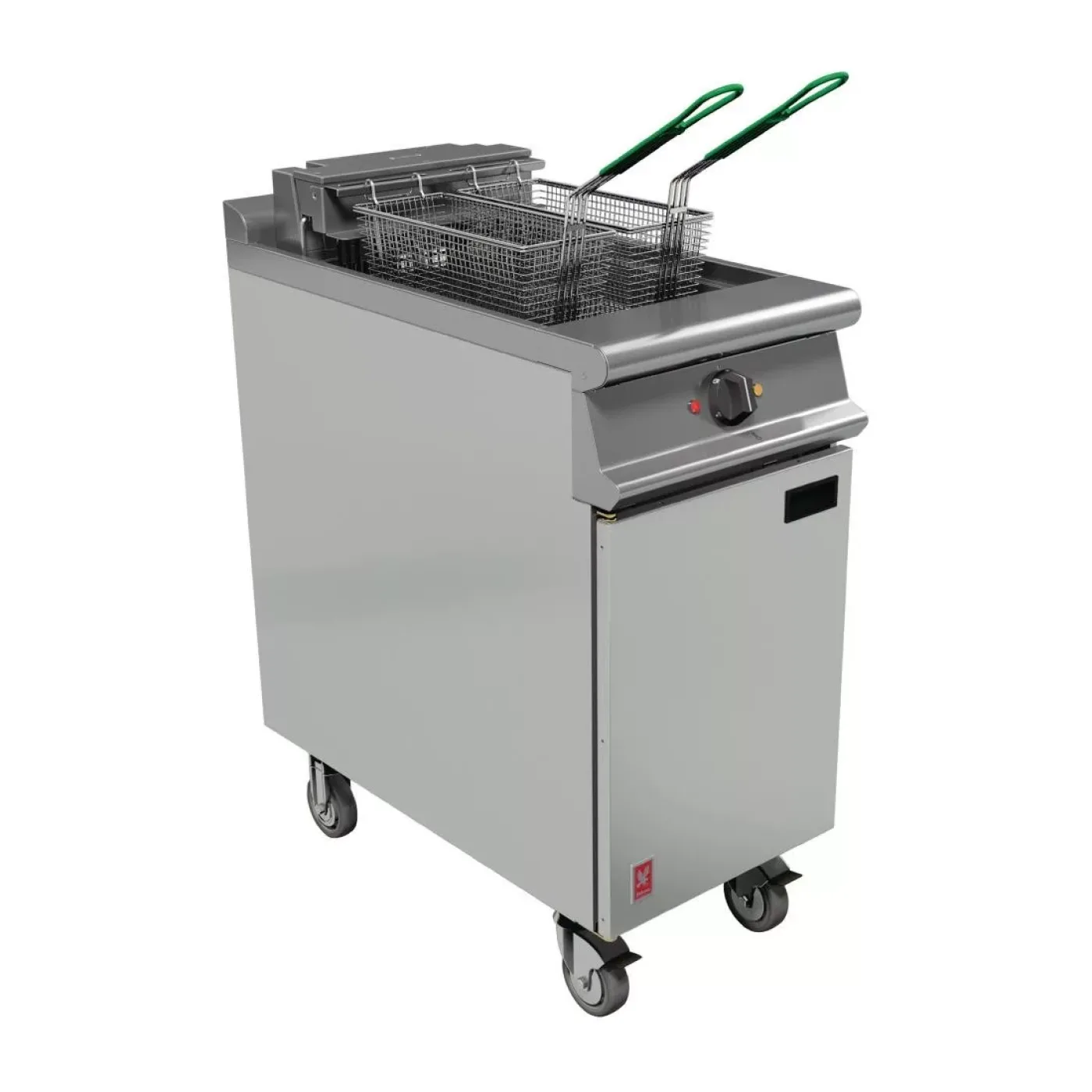 Falcon Dominator Plus Twin Basket Fryer with Filtration & Fryer Angel on Castors - islandcatering - 1