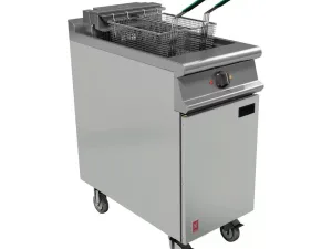 Falcon Dominator Plus Twin Basket Fryer with Filtration & Fryer Angel on Castors - islandcatering
