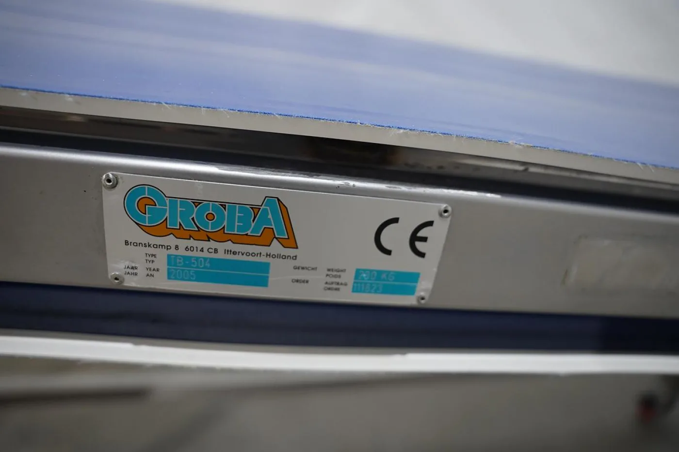 2005 Groba RVS transportband, Type TB 504 - 8