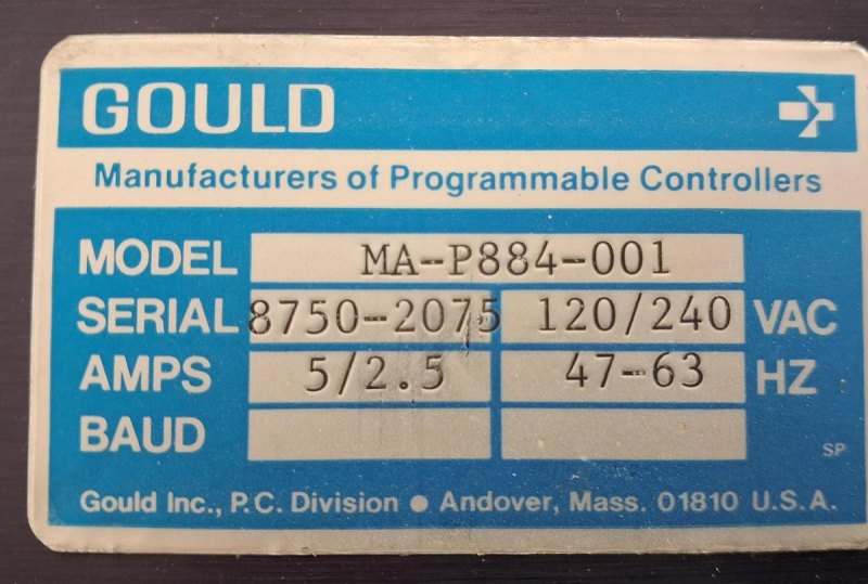 Gould MA-P884-001 Programmable Controller Power Supply