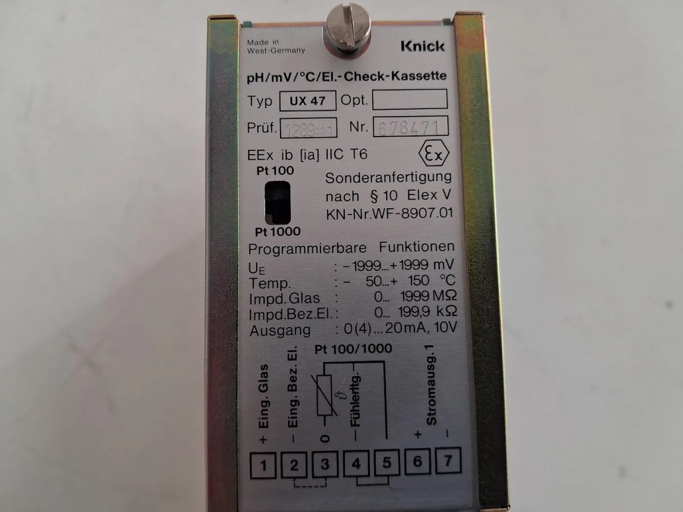 Knick UX-47 pH/mV / °C / Ex-Check Kassette - 3