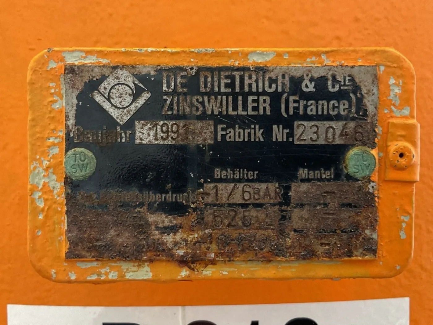De Dietrich 525 L - Pressure vessel - 8