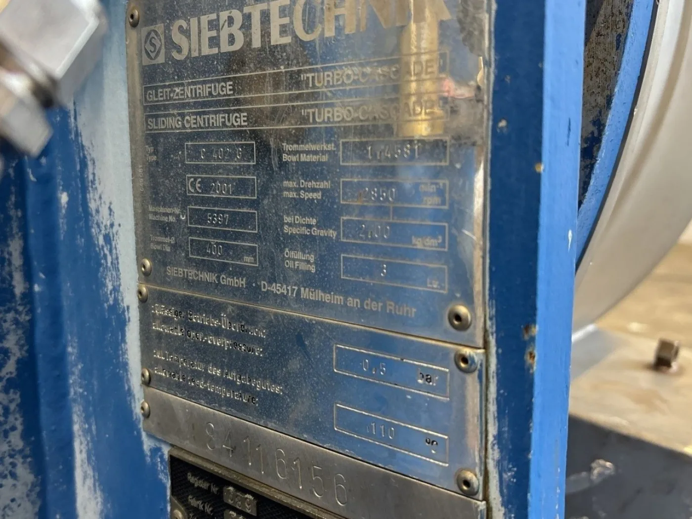 Siebtechnik C 402 G — “TURBO-CASCADE” sliding centrifuge - Pusher centrifuge - 2