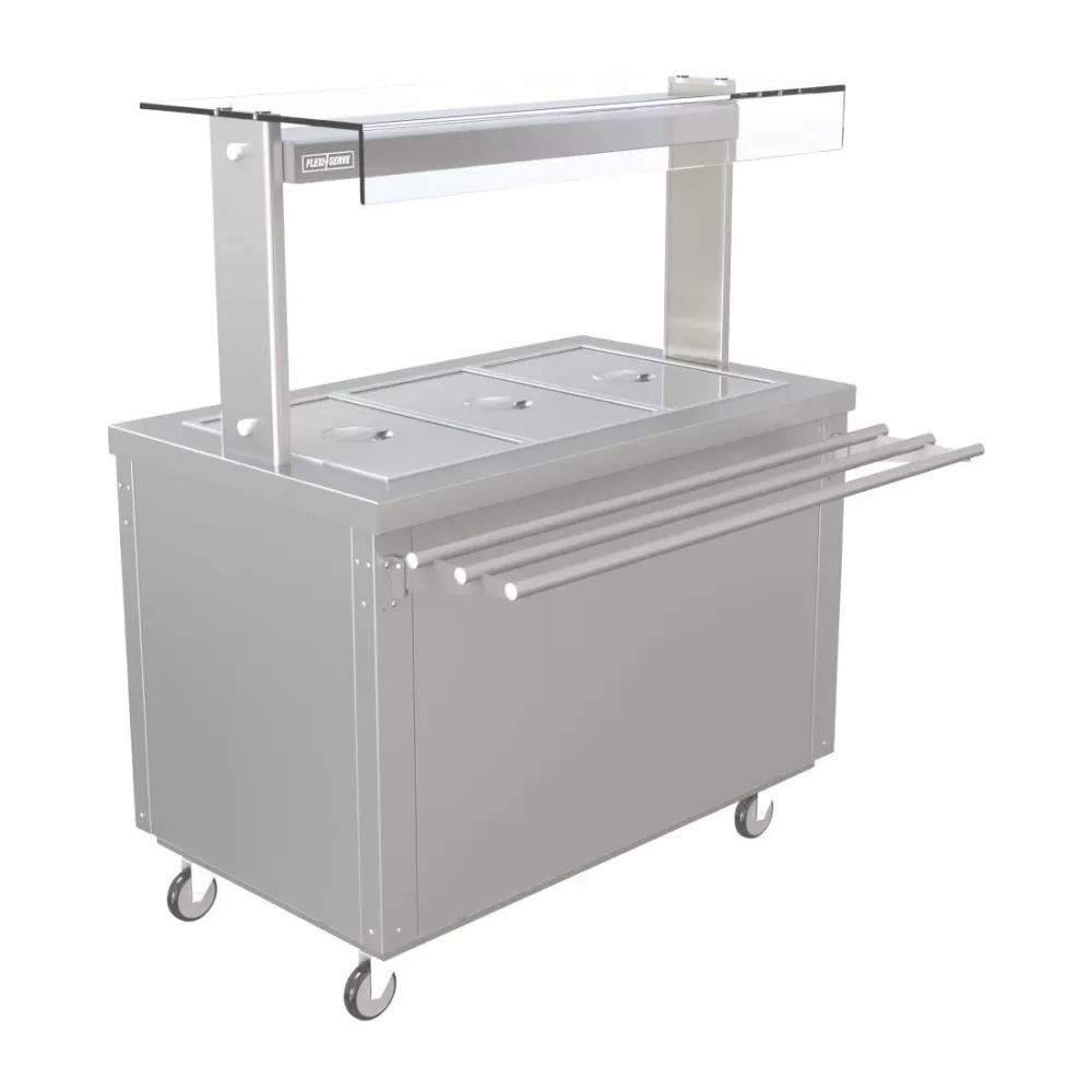 Parry Flexi-Serve Ambient Cupboard with Chilled Well and LED Illuminated Gantry FS-AW3PACK - islandcatering