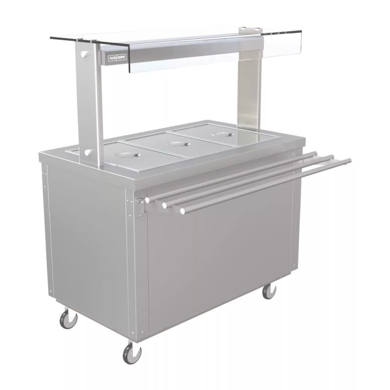 Parry Flexi-Serve Ambient Cupboard with Chilled Well and LED Illuminated Gantry FS-AW3PACK - islandcatering