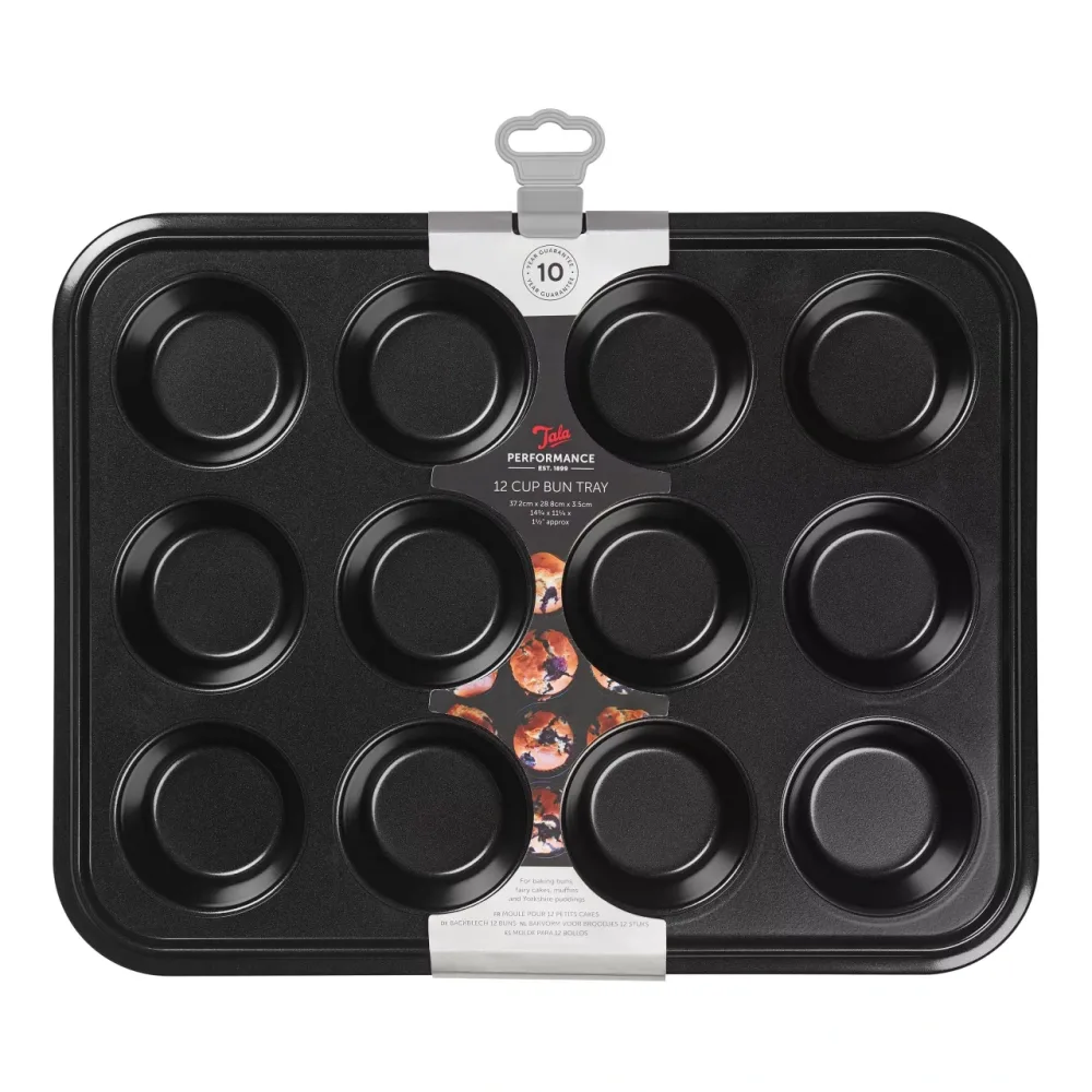 Tala Performance Eclipse Non-Stick 12 Cup Bun tin - islandcatering