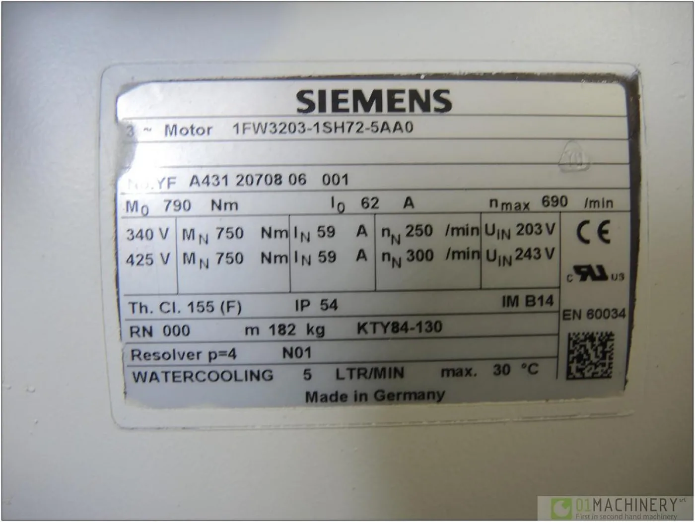 SIEMENS 1FW3203-1SH72-5AA0 AI3018 - 6