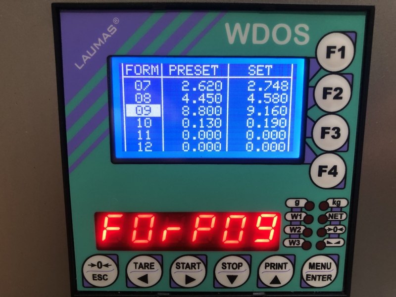 ELECTRONIC WEIGHT FILLER FOR OLIVE OIL AND DENSE FOOD LIQUIDS FLUIDA MVE