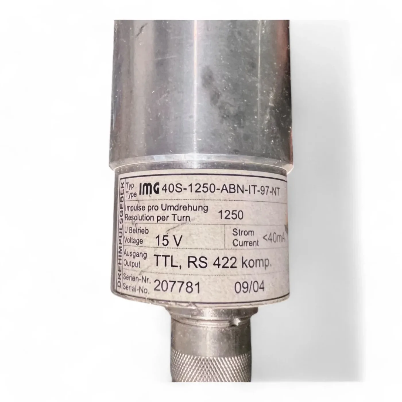 HOMAG Omlat Spindel 0,32 KW und Encoder IMG40S-1250 Motorspindel mit C-Achse 971842 Zeichnungsnummer 5930 - 8