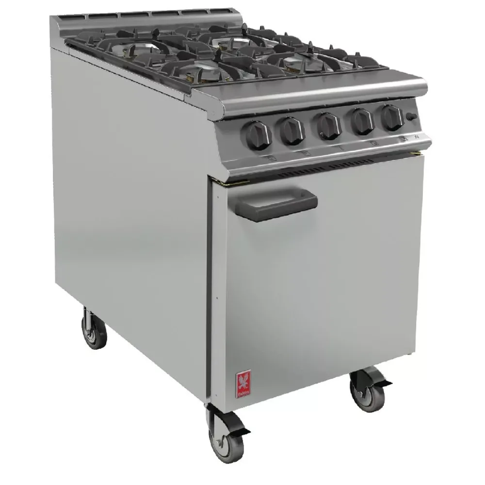 Falcon 4 Burner Dominator Plus Oven Range G3161 Propane Gas with Castors - islandcatering