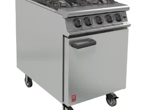 Falcon 4 Burner Dominator Plus Oven Range G3161 Propane Gas with Castors - islandcatering