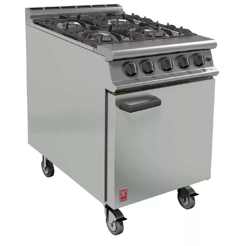 Falcon 4 Burner Dominator Plus Oven Range G3161 Propane Gas with Castors - islandcatering