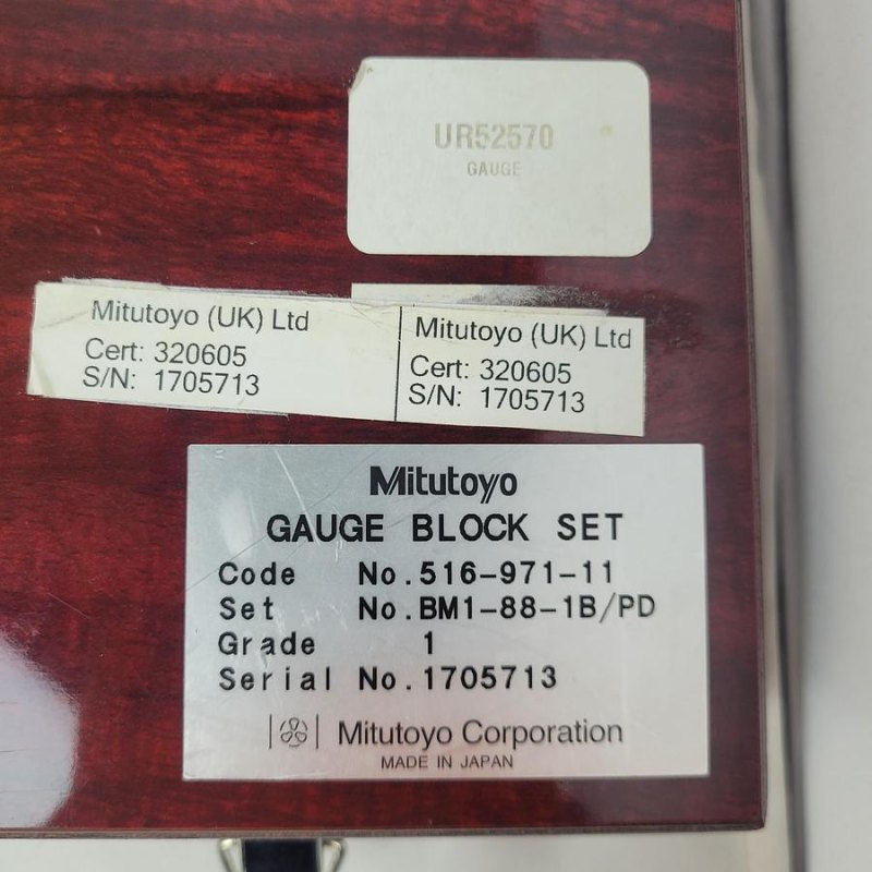 Mitutoyo BM1-8-1B/PD Gauge Block Set
